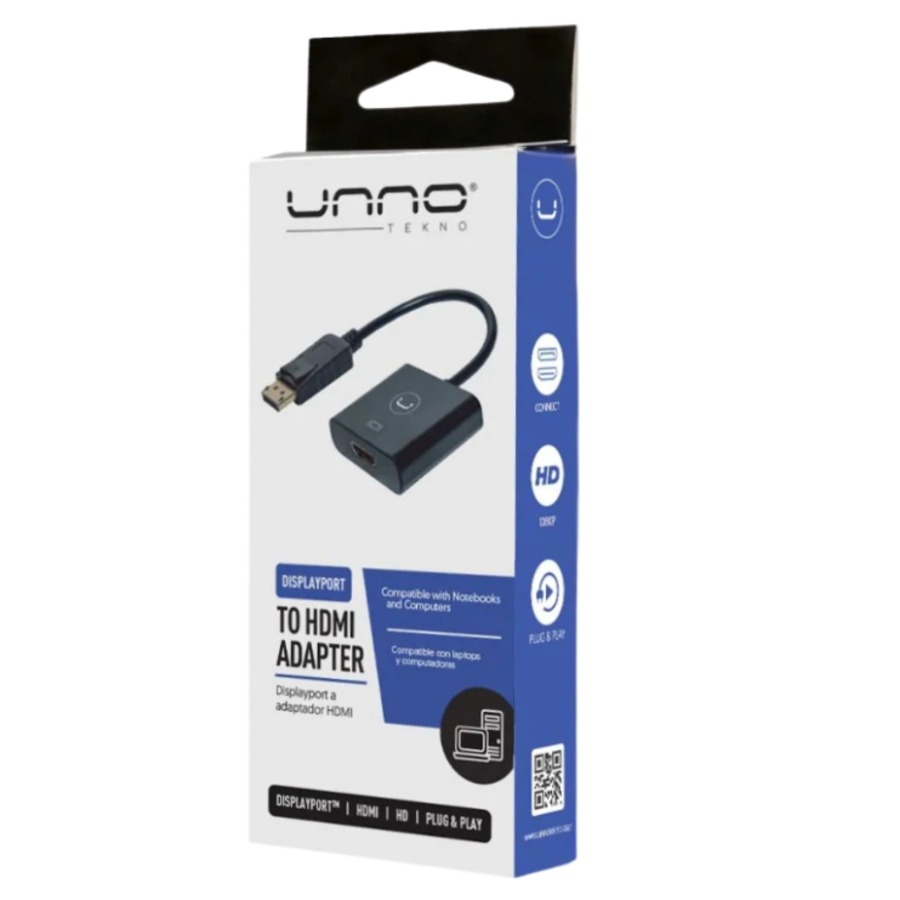 ADAPTADOR DISPLAY PORT A HDMI UNNO - AD3004BK