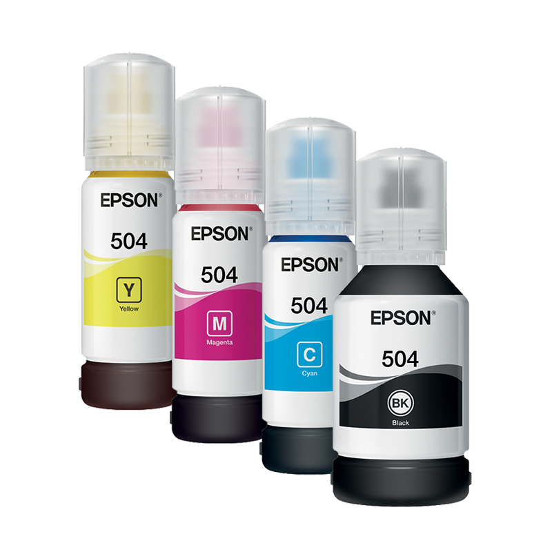 KIT de tintas EPSON T504, Negro, Cian, Magenta, Amarillo
