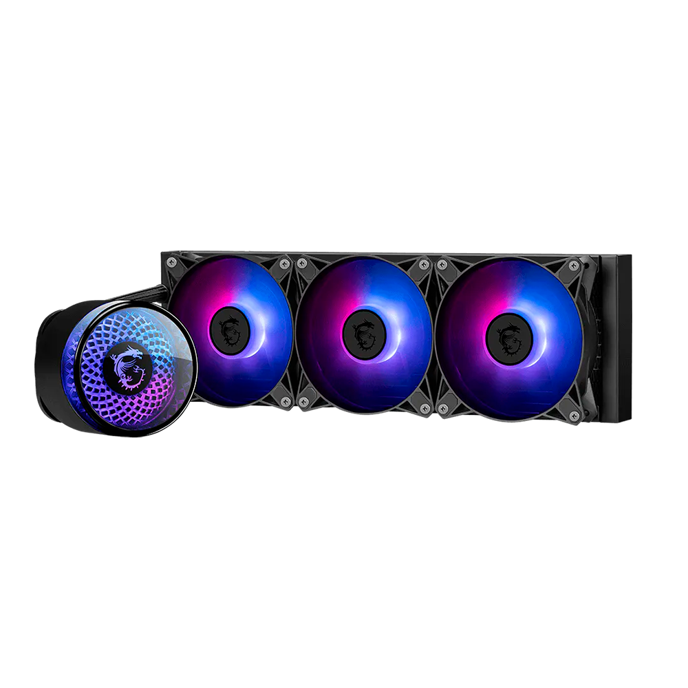  Enfriamiento Líquido MSI MAG CORELIQUID A12 360 - Radiador de 277 mm - LGA 1700 Ready - Triple Ventiladores ARGB PWM de 120 mm, Color Negro