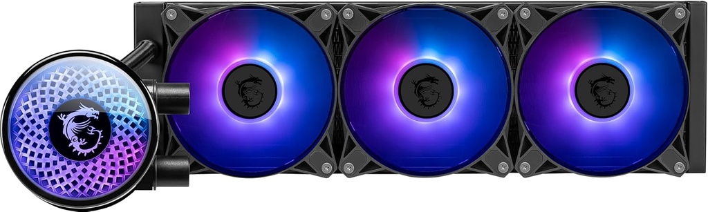  Enfriamiento Líquido MSI MAG CORELIQUID A12 360 - Radiador de 277 mm - LGA 1700 Ready - Triple Ventiladores ARGB PWM de 120 mm, Color Negro