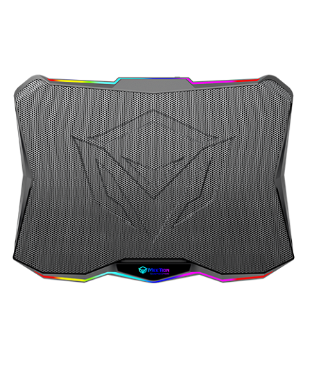 Base Ventilador para Laptop MEETION MT-CP4040, Ángulo operable: 6,5-45 grados • Dimensión: 370*265*32mm • Fuerza: 4W-5W,  2USB