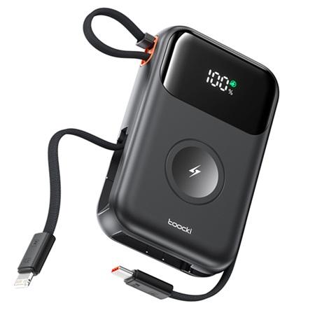 Powerbank TOOCKI 10,000MAH,  35W TDYE-PB07AC-YC1W01, Interfaz de salida: USB Tipo-C, con cable incorporado, carga inalámbrica