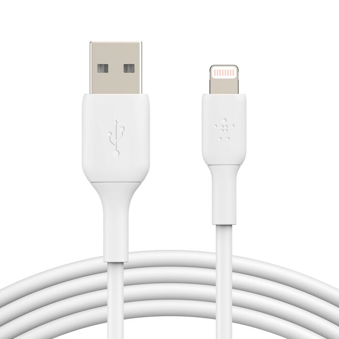 Cable Belkin Boost, iPhone/iPad Lightning a USB-A, 2 Metros, Certificación MFi, Negro, CAA001bt2MWH