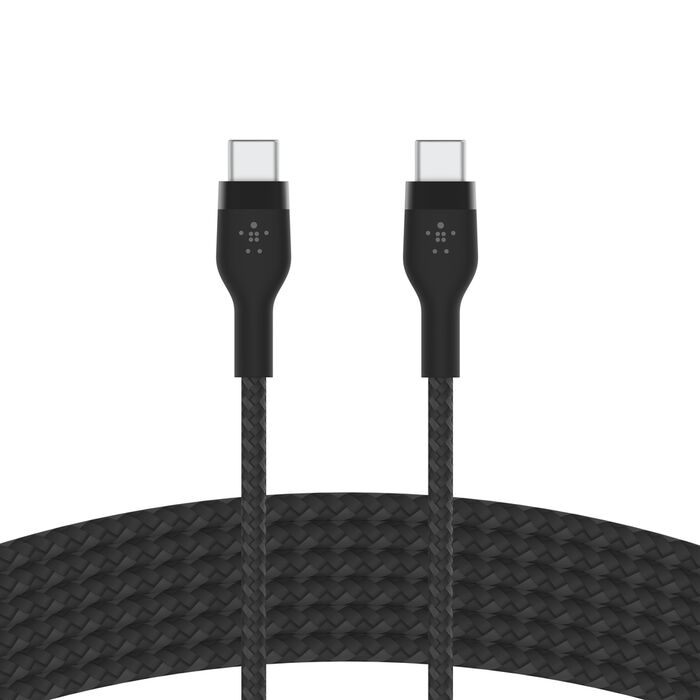 Cable Belkin Pro Flex USB-C a USB-C con correa 3Mts, Negro, CAB011bt3MBK