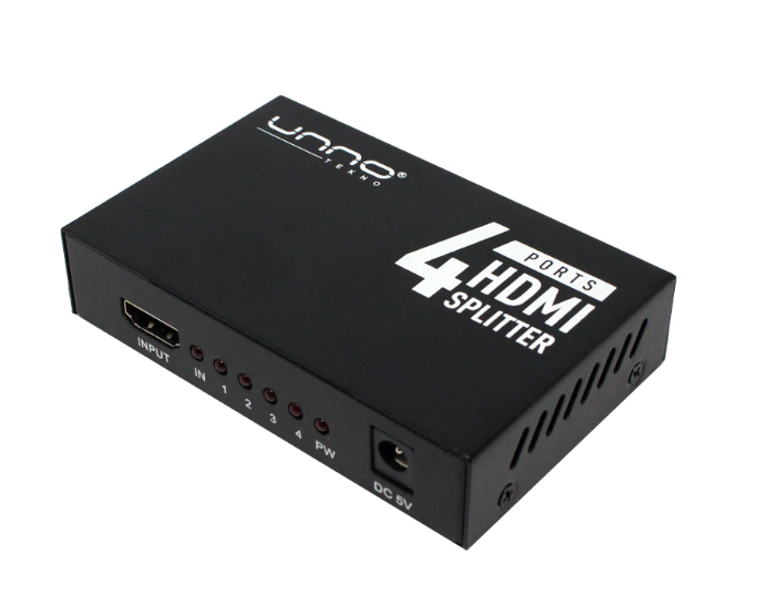 Splitter HDMI UNNO TEKNO HDMI 1 Entrada / 4 Salidas - HB1205BK