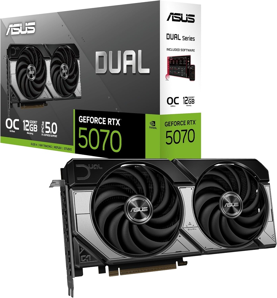 Tarjeta de video ASUS DUAL OC RTX-5070 12GB GDDR6 1 HDMI 3 DP, DUAL-RTX5070-O12G