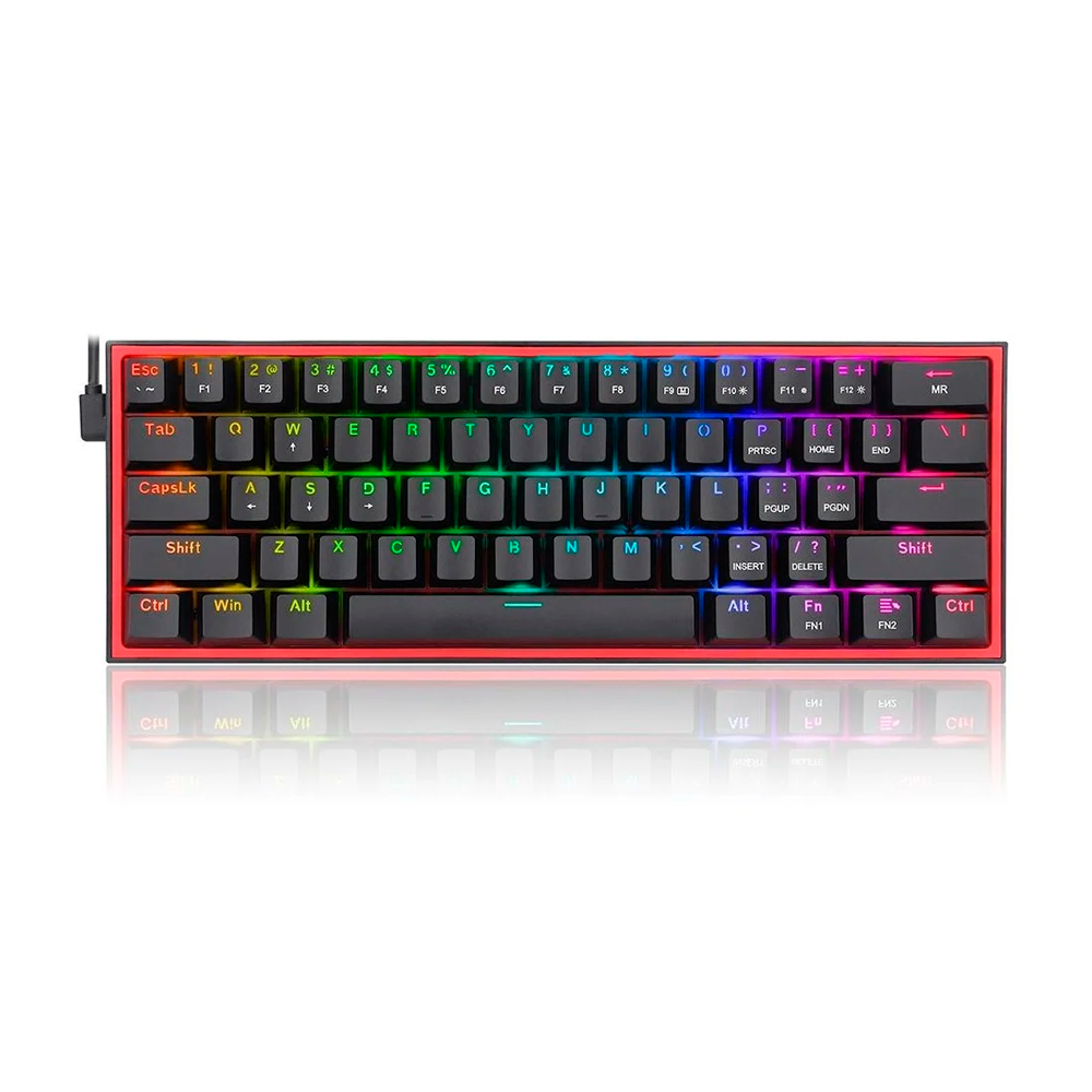 Teclado mecanico Redragon Fizz RGB K617- RGB - Dust-Proof Red conexion USB, 40% 