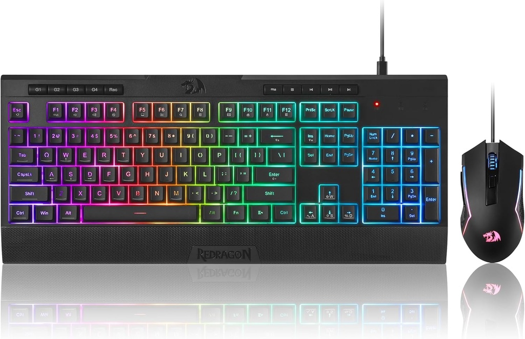 Combo Teclado y Mouse Redragon Gaming Essentials S151 - Negro
