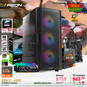 PC ZEN X, Ryzen 5 4500, 16GB DDR4, M.2 256GB, RTX 3050 8GB, B450M - 550W 80+
