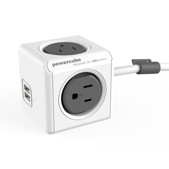 Regulador PowerCube Allocacoc Extended USB 4 Tomas + 2 USB 5pies