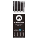 Set 2 Basico con 4 Estilografos Permanentes Blackliner #487 - Molotov