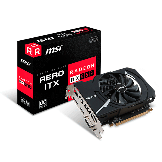 Tarjeta de Video MSI RX 550 AERO  ITX 4GB OC