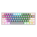 Teclado Mecánico Gaming Redragon FIZZ PRO 60%, Inalámbrico, Gris/Blanco, Switch RED, USB TIPO-C, 2.4Ghz, Bluetooth- K616-RGB GW OPEN BOX