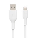 Cable Belkin Boost, iPhone/iPad Lightning a USB-A, 1 Metros, Certificación MFi, Blanco, CAA001bt1MWH