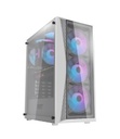 Case DarkFlash  DK352 - 4 x Fan ARGB - Blanco, Malla metalica, 