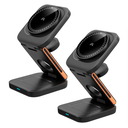 2XTANTO💸 |  Base Cargador Inalambrico ARGOM 3 en 1, Magnetico WIRELESS CHARGER  para telefono, Smartwatch, audifonos 15w, + usb C- ARG-AC-0144BK - KT