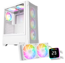 Bundle Case XYZ Airone 300-X Mesh,  BLANCO + Enfriamiento liquido XYZ Aquapulse 240mm BLANCO 