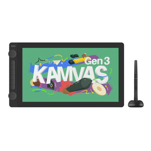 [19446] Tableta Gráfica HUION Kamvas 16 15.6 Pulgadas con Pantalla para Dibujo Digital Gen3 - GS1563-K