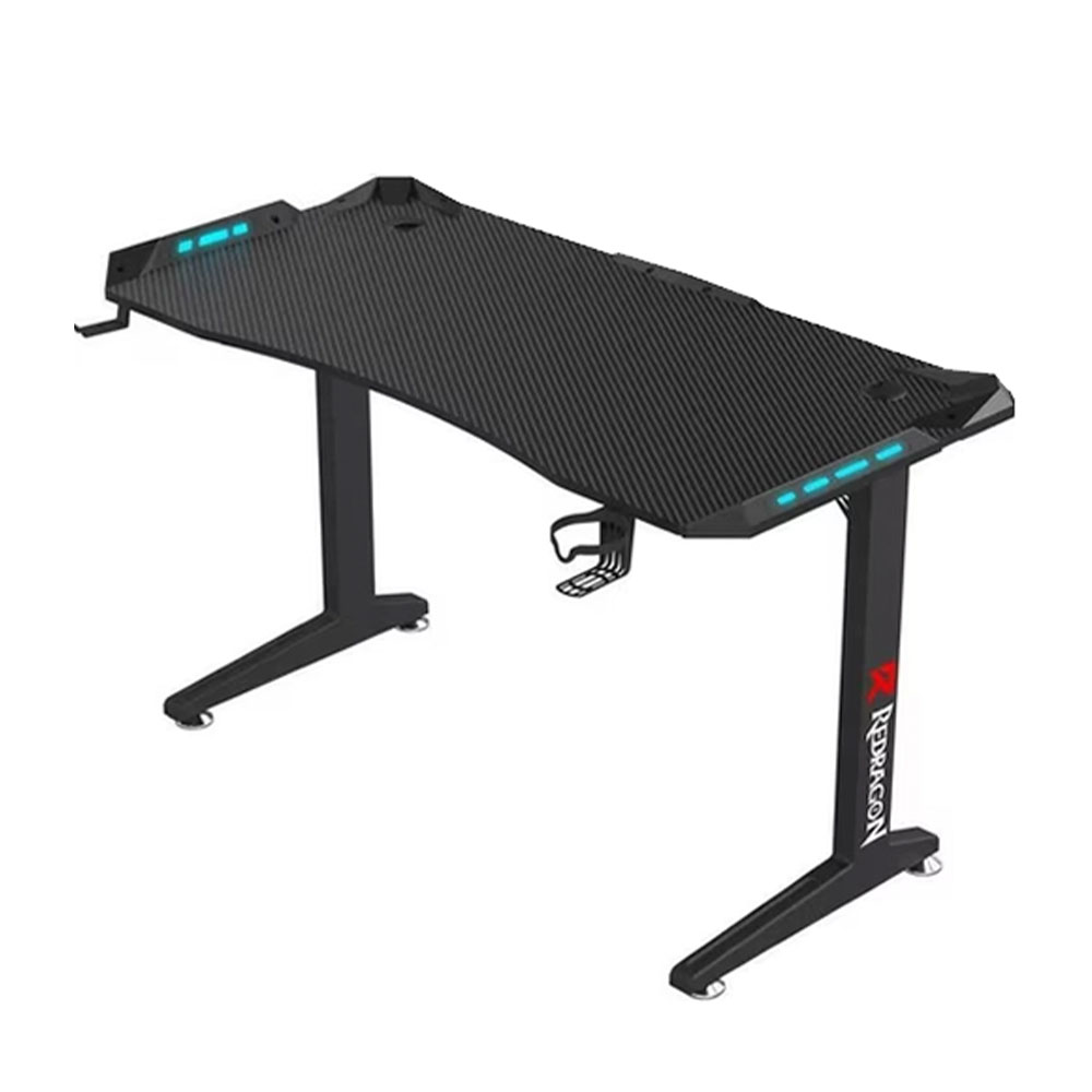 Escritorio Gamer Redragon GD-3101BK - 140x60cm - Diseño Fibra de Carbono - Negro 